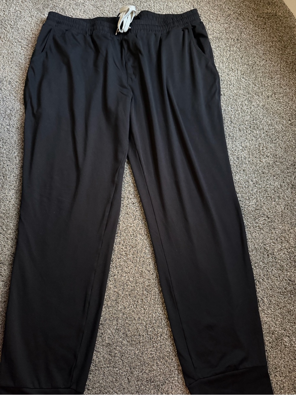 Men's Black Drawstring Jogger Pants - Casual Athletic Wear